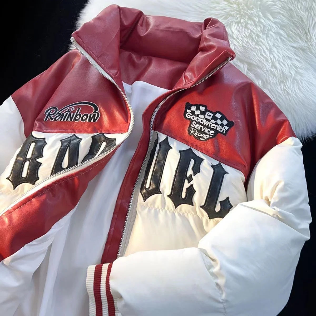 BAPVEL Embroidered Puffer Jacket