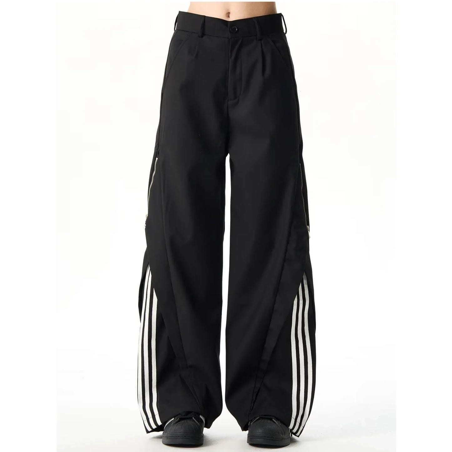 Retro-Stripe Casual Trousers