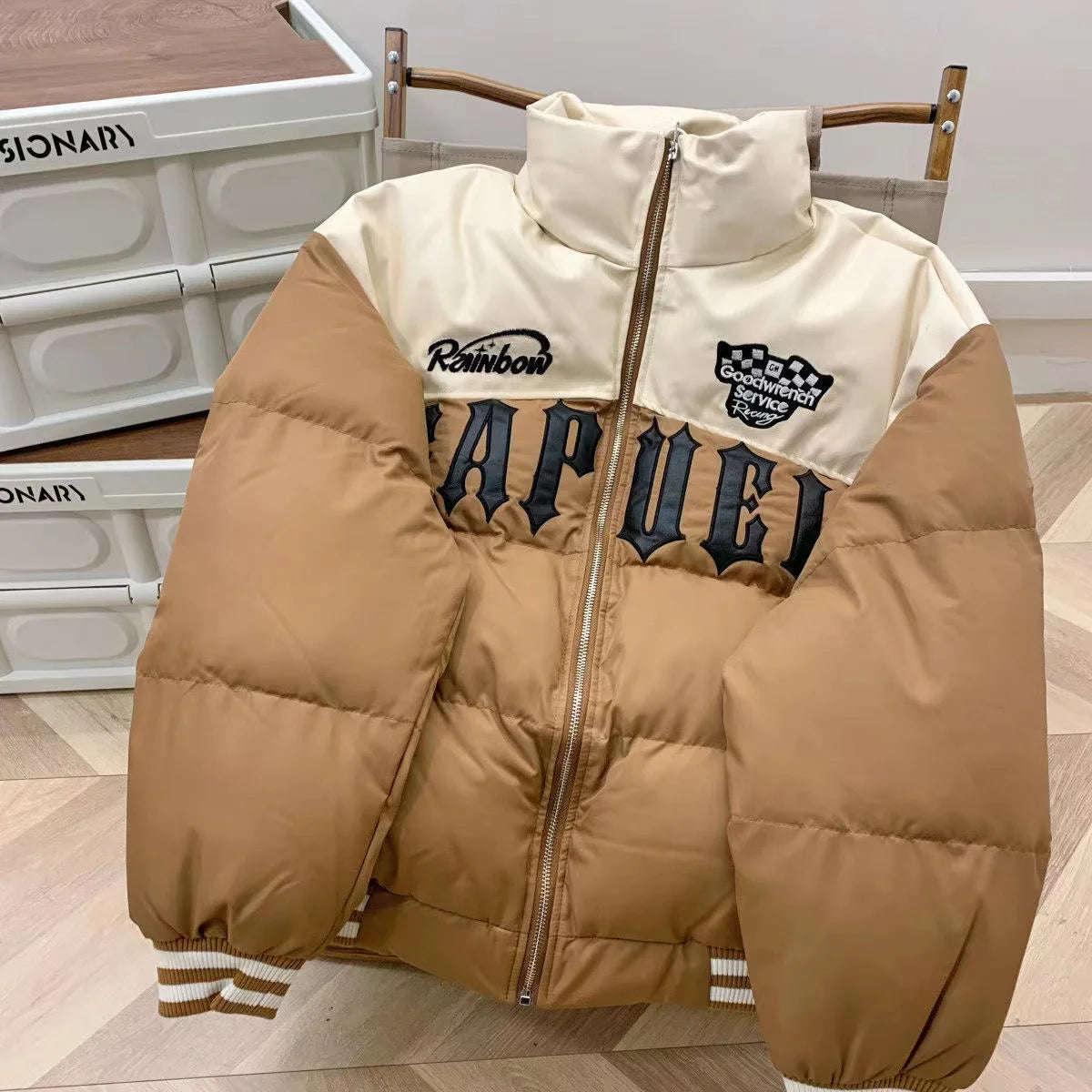 BAPVEL Embroidered Puffer Jacket