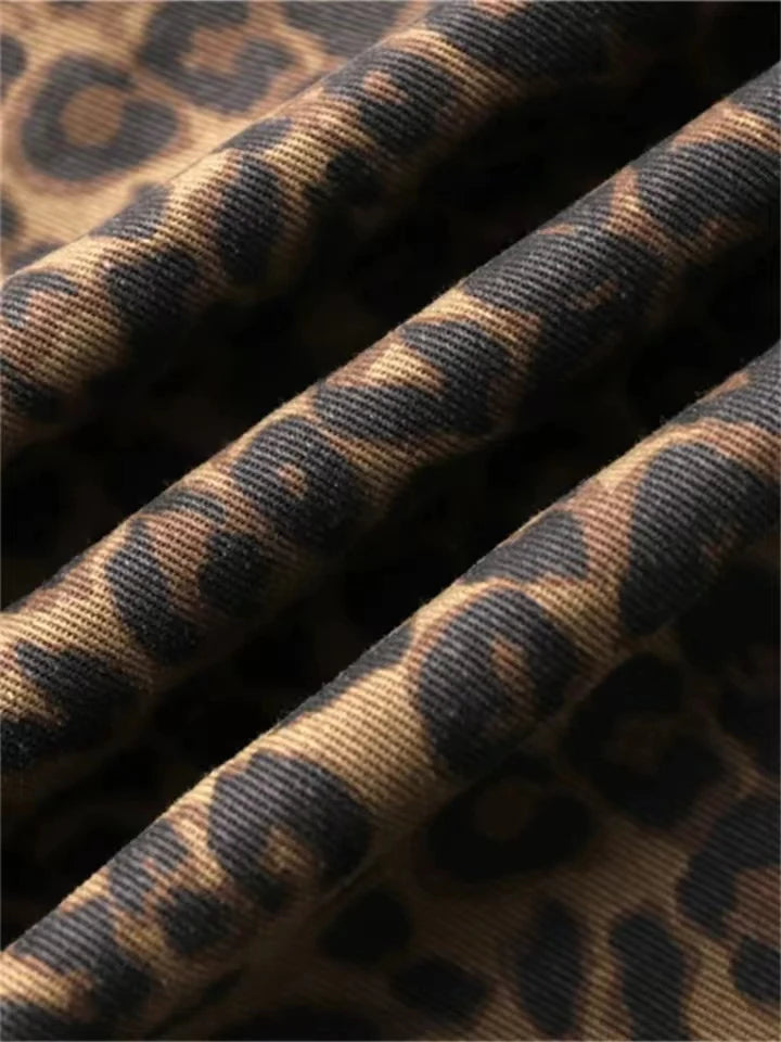 Leopard Luxe Wide-Leg Jeans