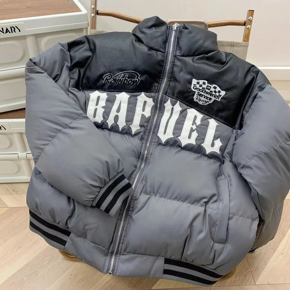 BAPVEL Embroidered Puffer Jacket