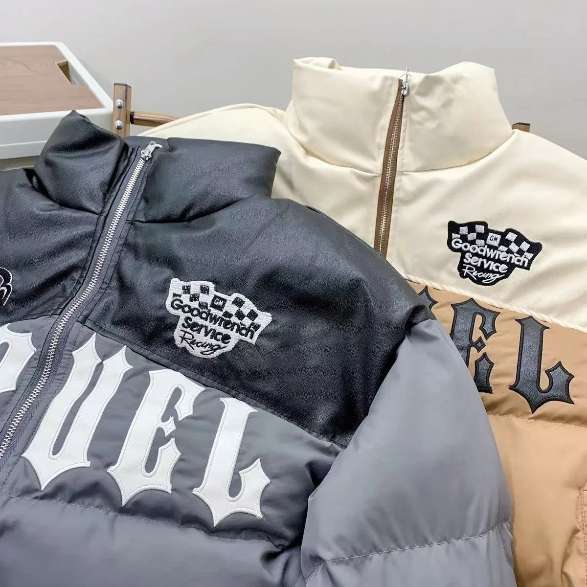 BAPVEL Embroidered Puffer Jacket