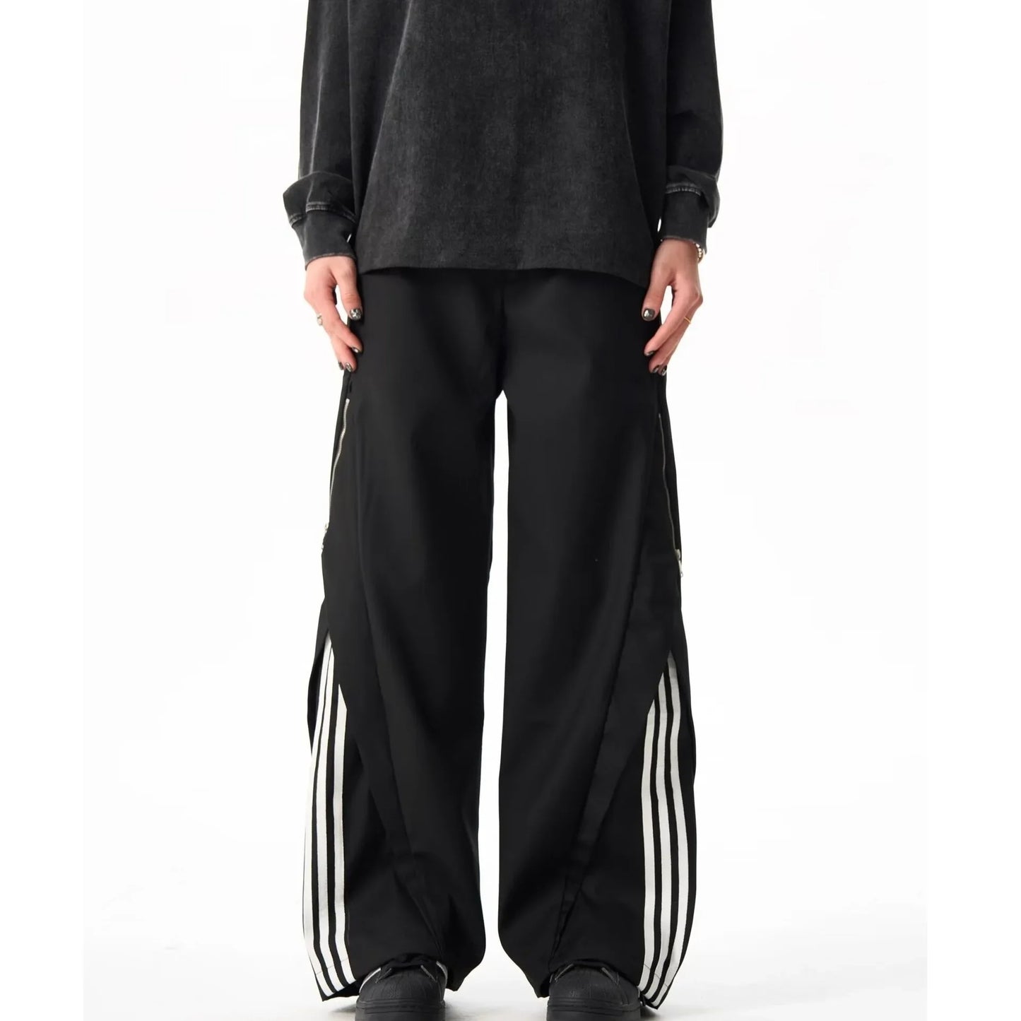 Retro-Stripe Casual Trousers